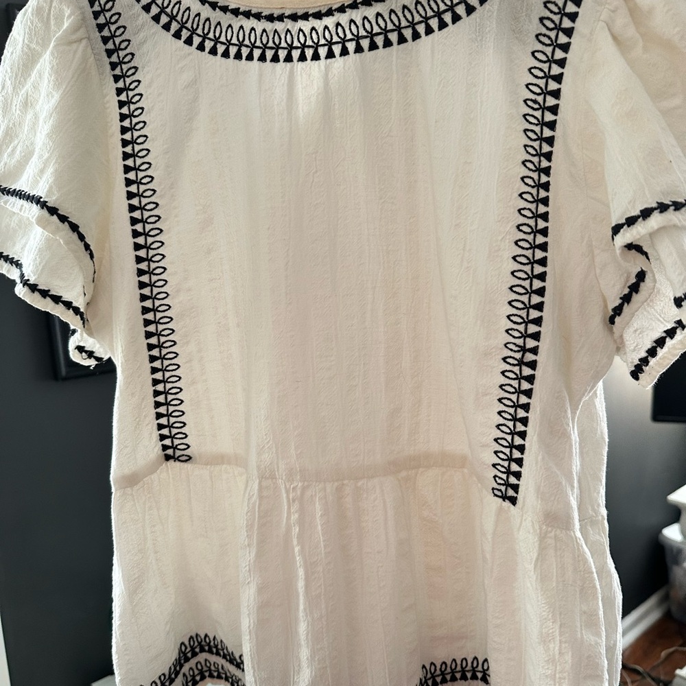 LOFT Cream and Black Blouse